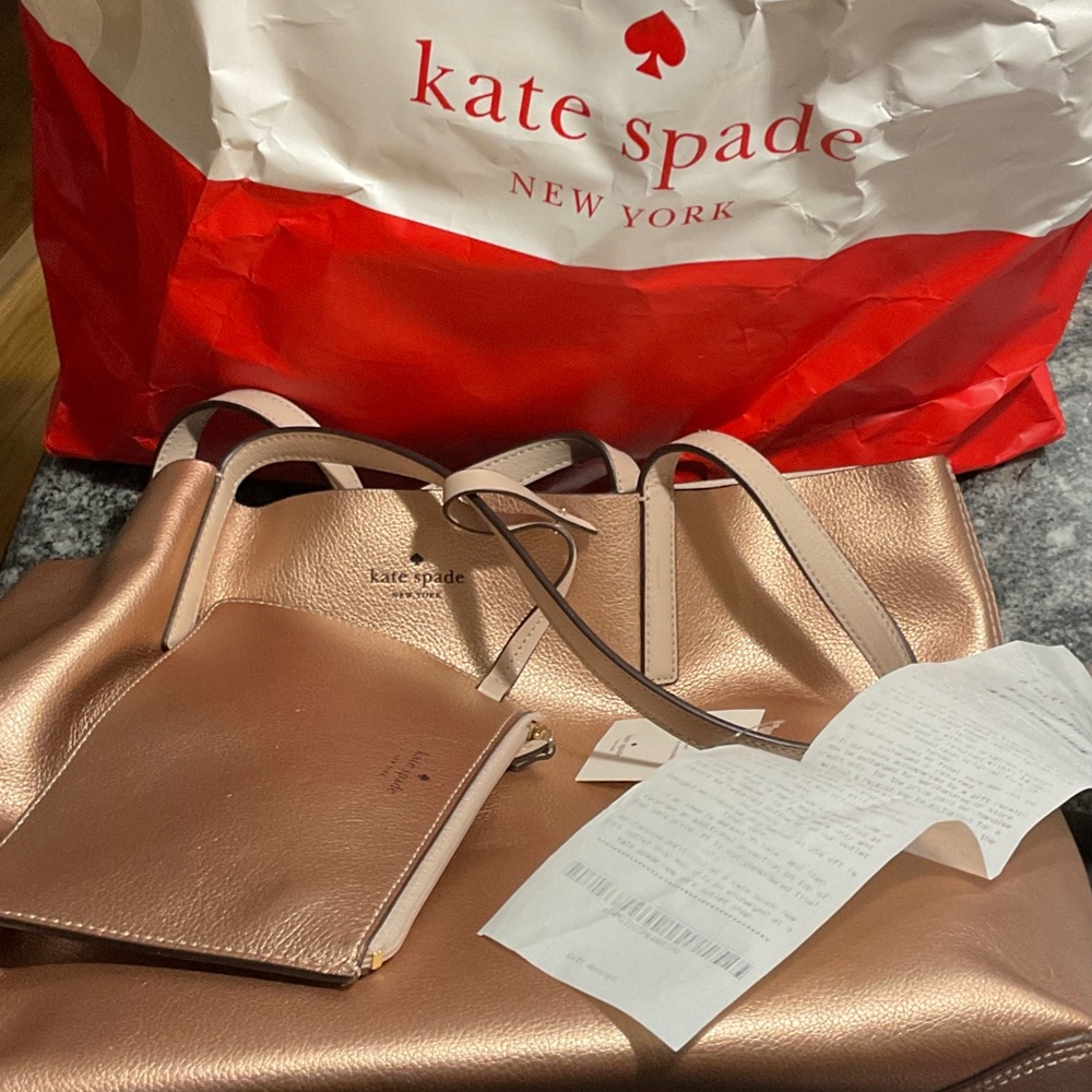 Kate Spade Metallic Pink Tote Bag